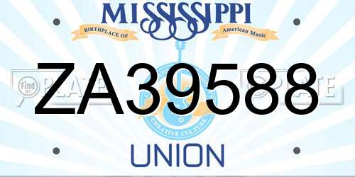 ZA39588 Mississippi License Plate