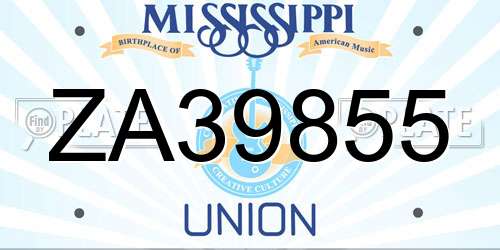 ZA39855 Mississippi License Plate