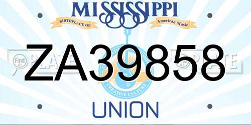ZA39858 Mississippi License Plate