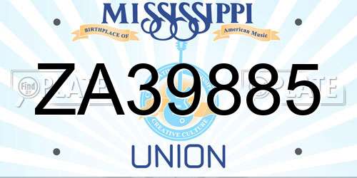 ZA39885 Mississippi License Plate