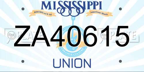 ZA40615 Mississippi License Plate