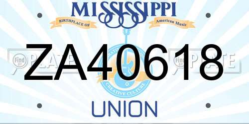 ZA40618 Mississippi License Plate