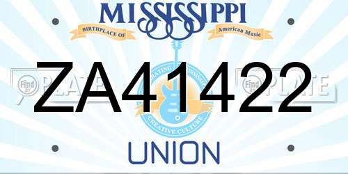 ZA41422 Mississippi License Plate