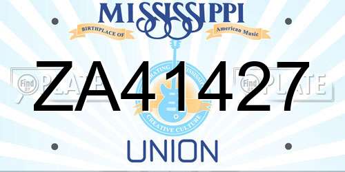 ZA41427 Mississippi License Plate