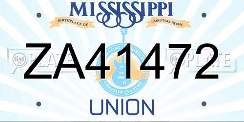 ZA41472 Mississippi License Plate