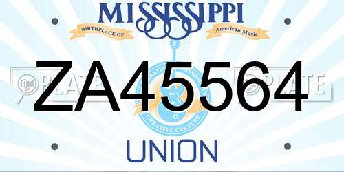 ZA45564 Mississippi License Plate