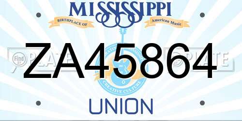 ZA45864 Mississippi License Plate