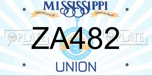 ZA482 Mississippi License Plate