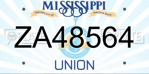ZA48564 Mississippi License Plate