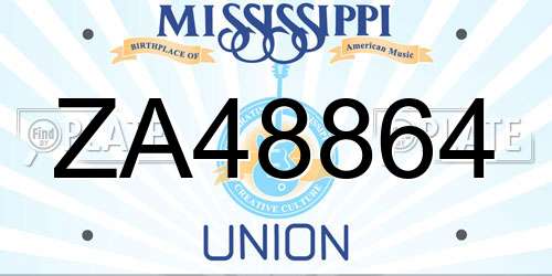 ZA48864 Mississippi License Plate