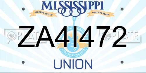 ZA4I472 Mississippi License Plate