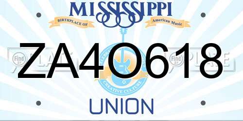 ZA4O618 Mississippi License Plate