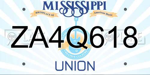 ZA4Q618 Mississippi License Plate