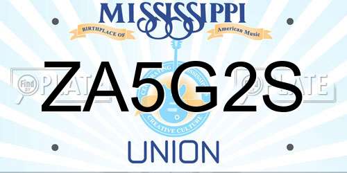 ZA5G2S Mississippi License Plate