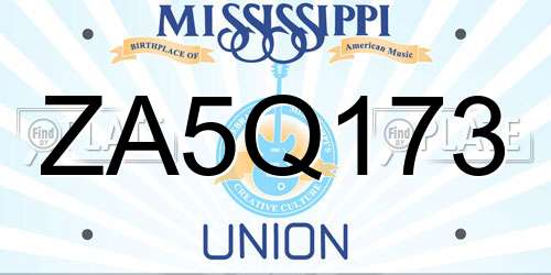 ZA5Q173 Mississippi License Plate