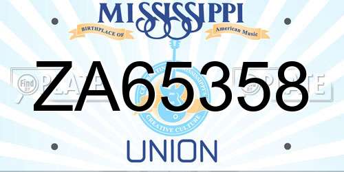 ZA65358 Mississippi License Plate