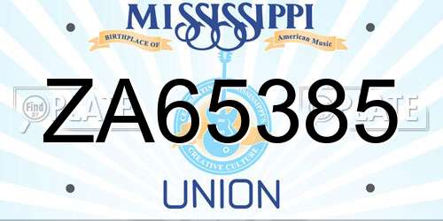 ZA65385 Mississippi License Plate