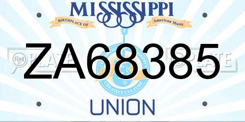 ZA68385 Mississippi License Plate