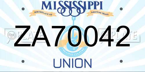 ZA70042 Mississippi License Plate