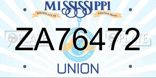 ZA76472 Mississippi License Plate