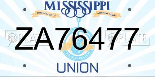 ZA76477 Mississippi License Plate