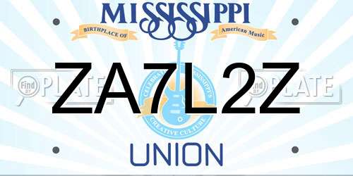 ZA7L2Z Mississippi License Plate