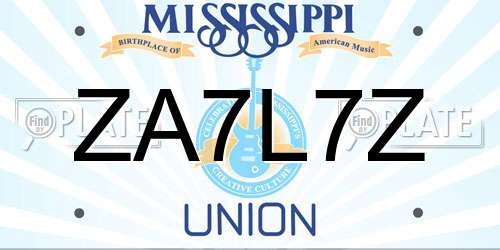 ZA7L7Z Mississippi License Plate