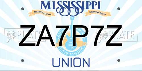 ZA7P7Z Mississippi License Plate