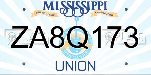 ZA8Q173 Mississippi License Plate