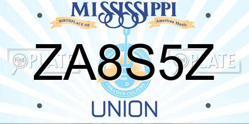 ZA8S5Z Mississippi License Plate