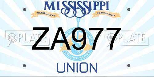 ZA977 Mississippi License Plate
