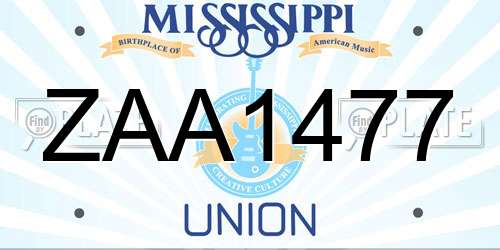 ZAA1477 Mississippi License Plate