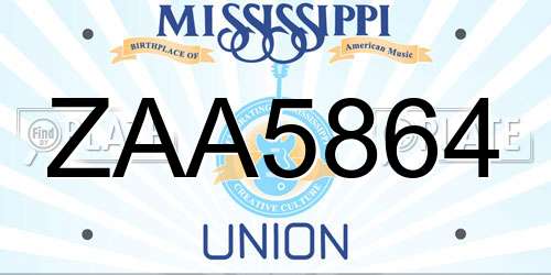 ZAA5864 Mississippi License Plate