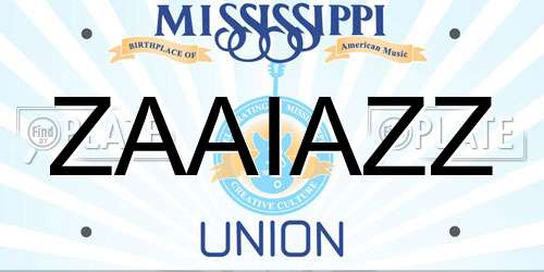 ZAAIAZZ Mississippi License Plate