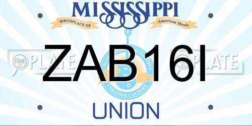 ZAB16I Mississippi License Plate