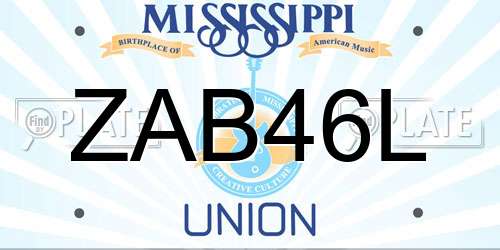 ZAB46L Mississippi License Plate