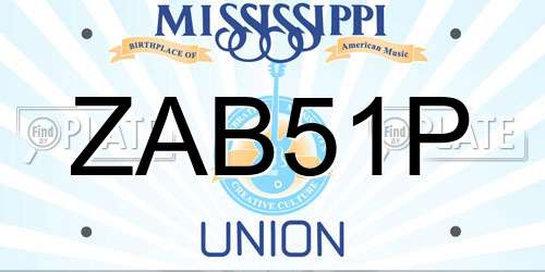 ZAB51P Mississippi License Plate