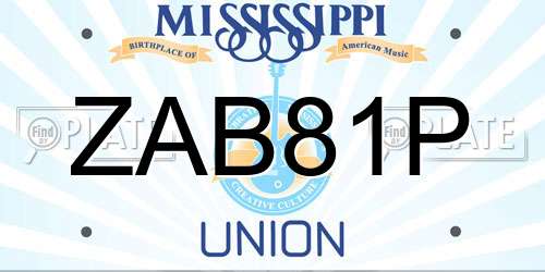 ZAB81P Mississippi License Plate