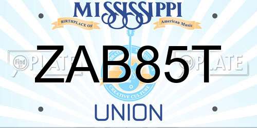 ZAB85T Mississippi License Plate