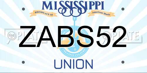 ZABS52 Mississippi License Plate