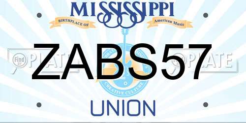 ZABS57 Mississippi License Plate