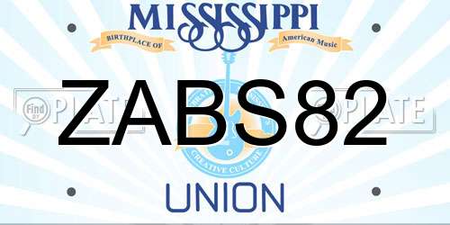 ZABS82 Mississippi License Plate