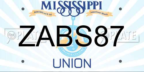 ZABS87 Mississippi License Plate