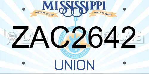 ZAC2642 Mississippi License Plate