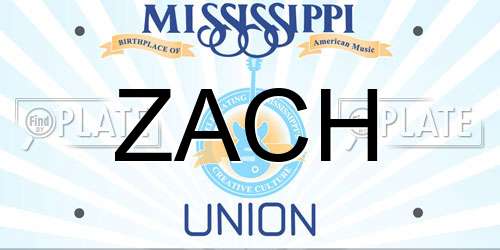 ZACH Mississippi License Plate