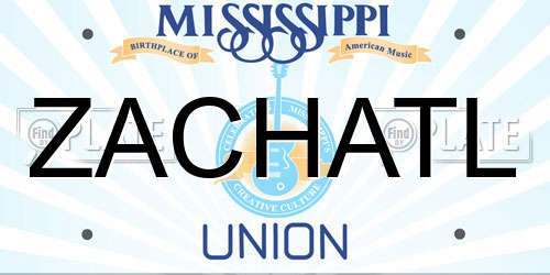 ZACHATL Mississippi License Plate