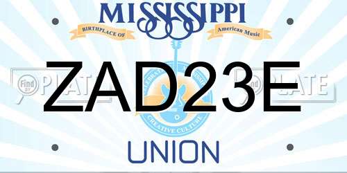 ZAD23E Mississippi License Plate