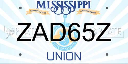 ZAD65Z Mississippi License Plate