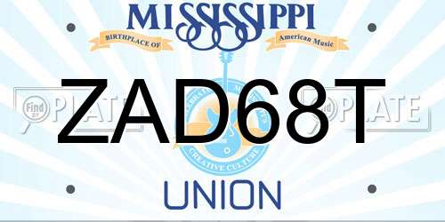 ZAD68T Mississippi License Plate