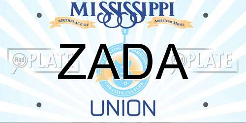 ZADA Mississippi License Plate
